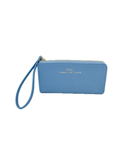 PORTAFOGLIO GRANDE CON LACCIO IN PELLE AZZURRO G5038