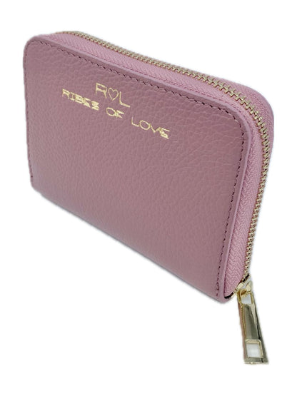 PORTAFOGLIO IN PELLE ROSA CONFETTO M5014