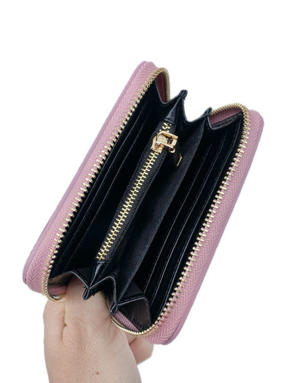 PORTAFOGLIO IN PELLE ROSA CONFETTO M5014