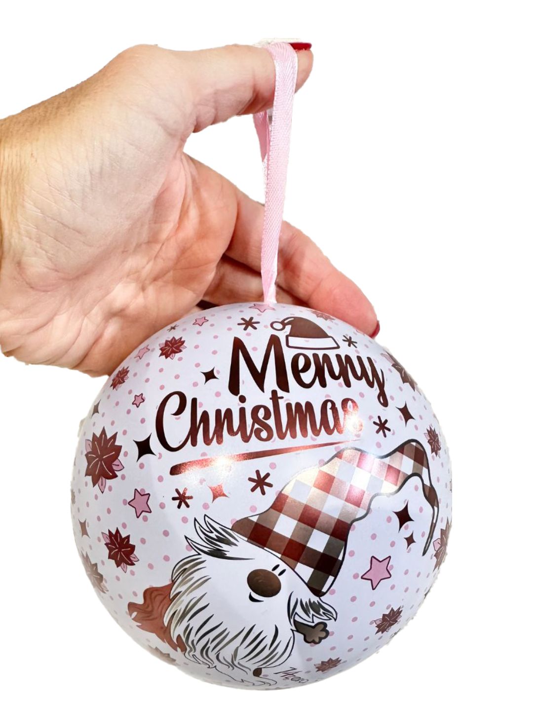 PALLA NATALE CONTENITORE GNOMO