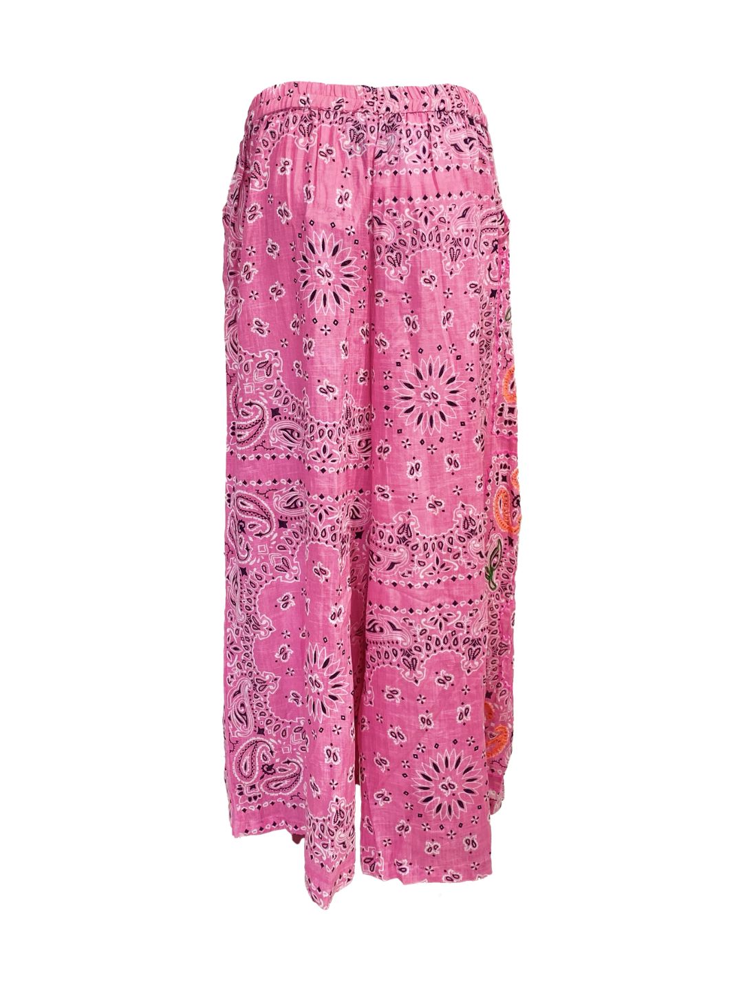 Pantalone Bandana in Cotone Garzato Fucsia ✨