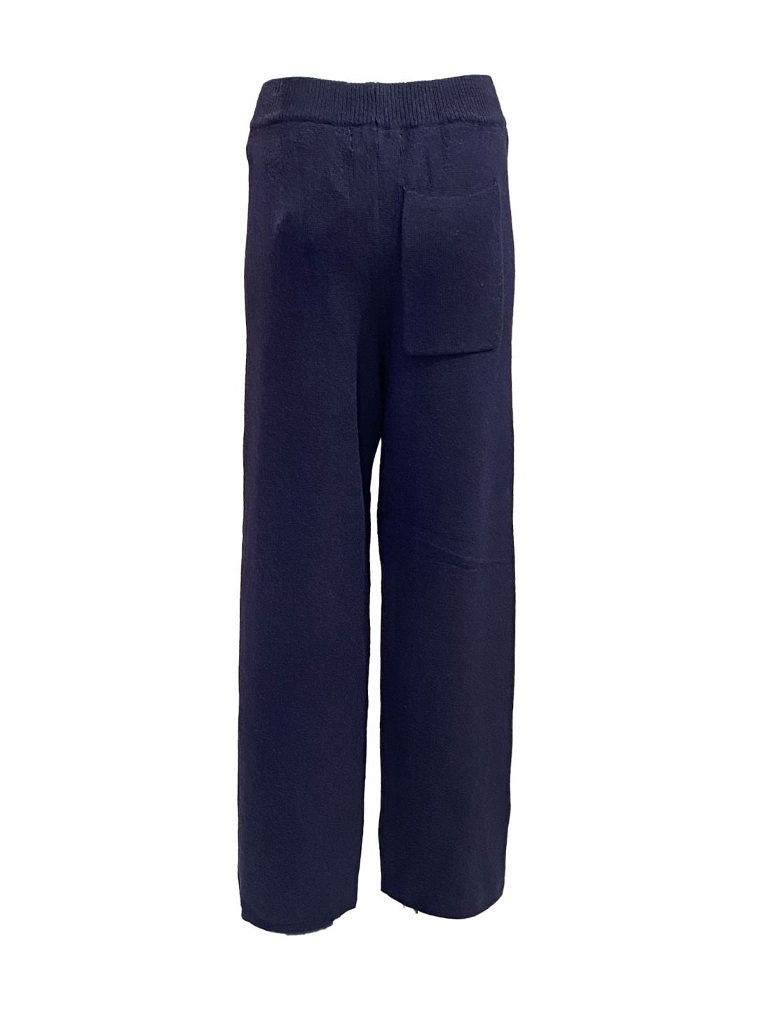 Pantalone Dritto in Maglia Blu Notte 5615