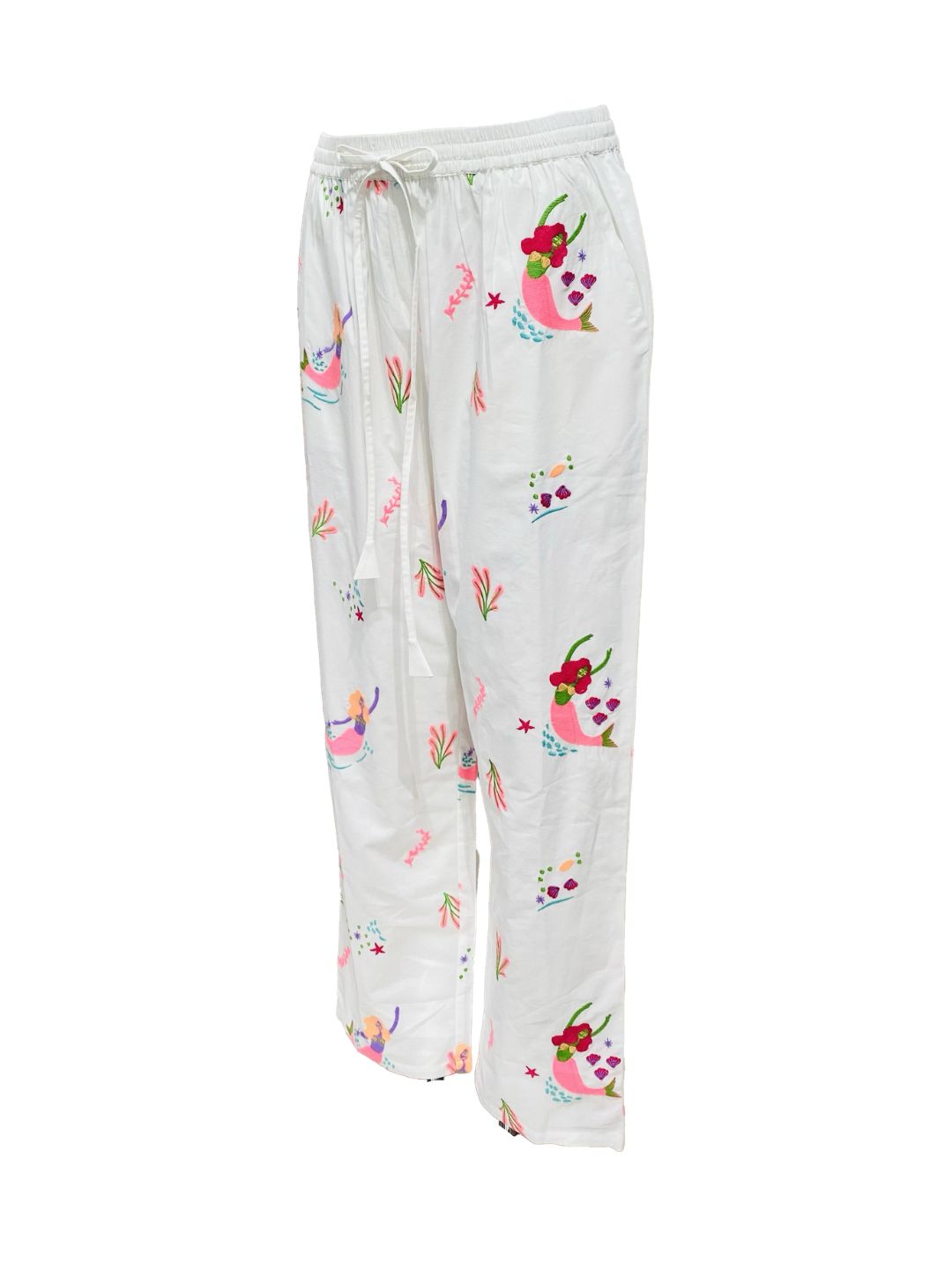 Pantalone Lungo Ricamato in Cotone boho-chic Mod.1