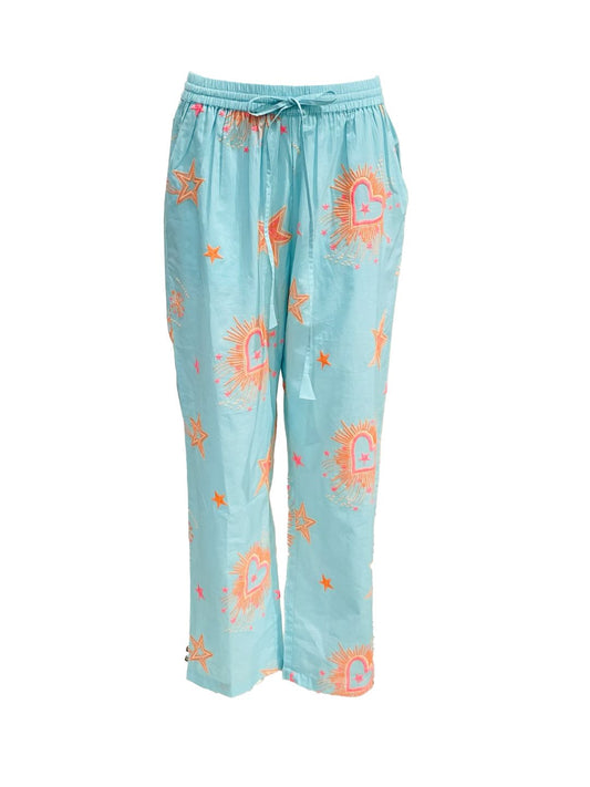 Pantalone Lungo Ricamato in Cotone boho-chic Mod.3