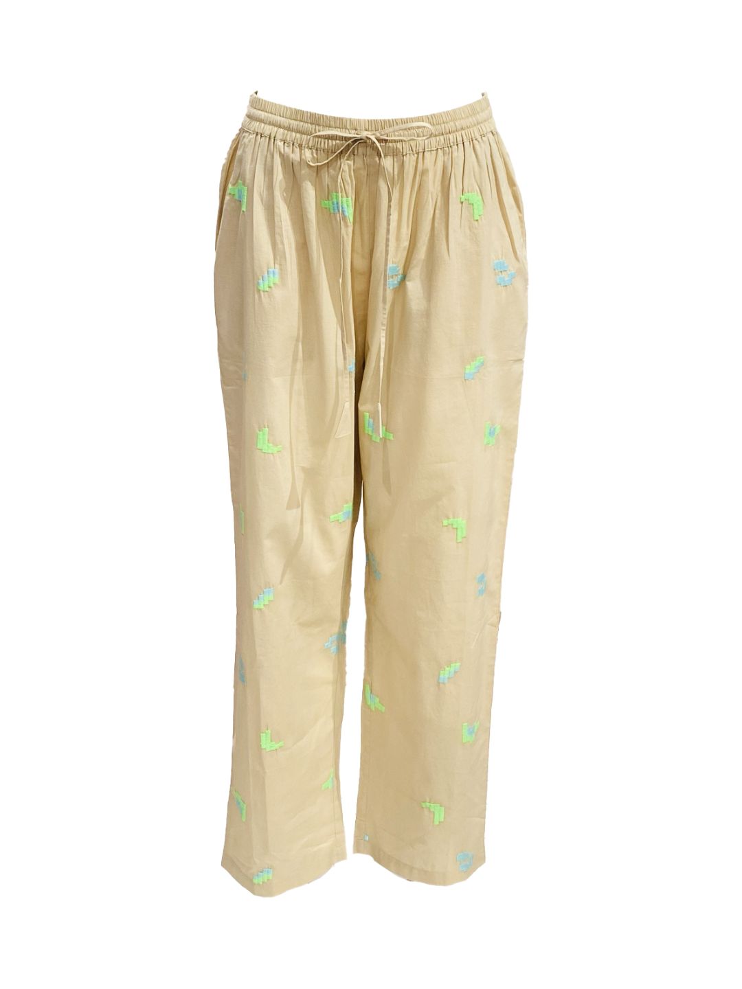 Pantalone Lungo Ricamato in Cotone boho-chic Mod.4