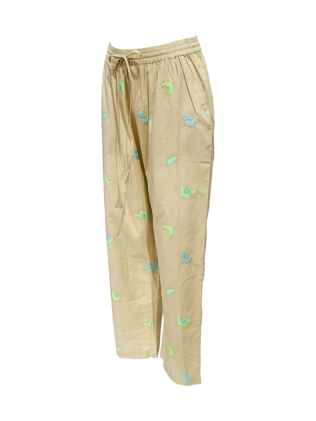 Pantalone Lungo Ricamato in Cotone boho-chic Mod.4