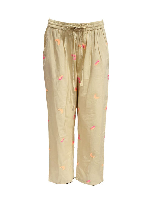 Pantalone Lungo Ricamato in Cotone boho-chic Mod.5