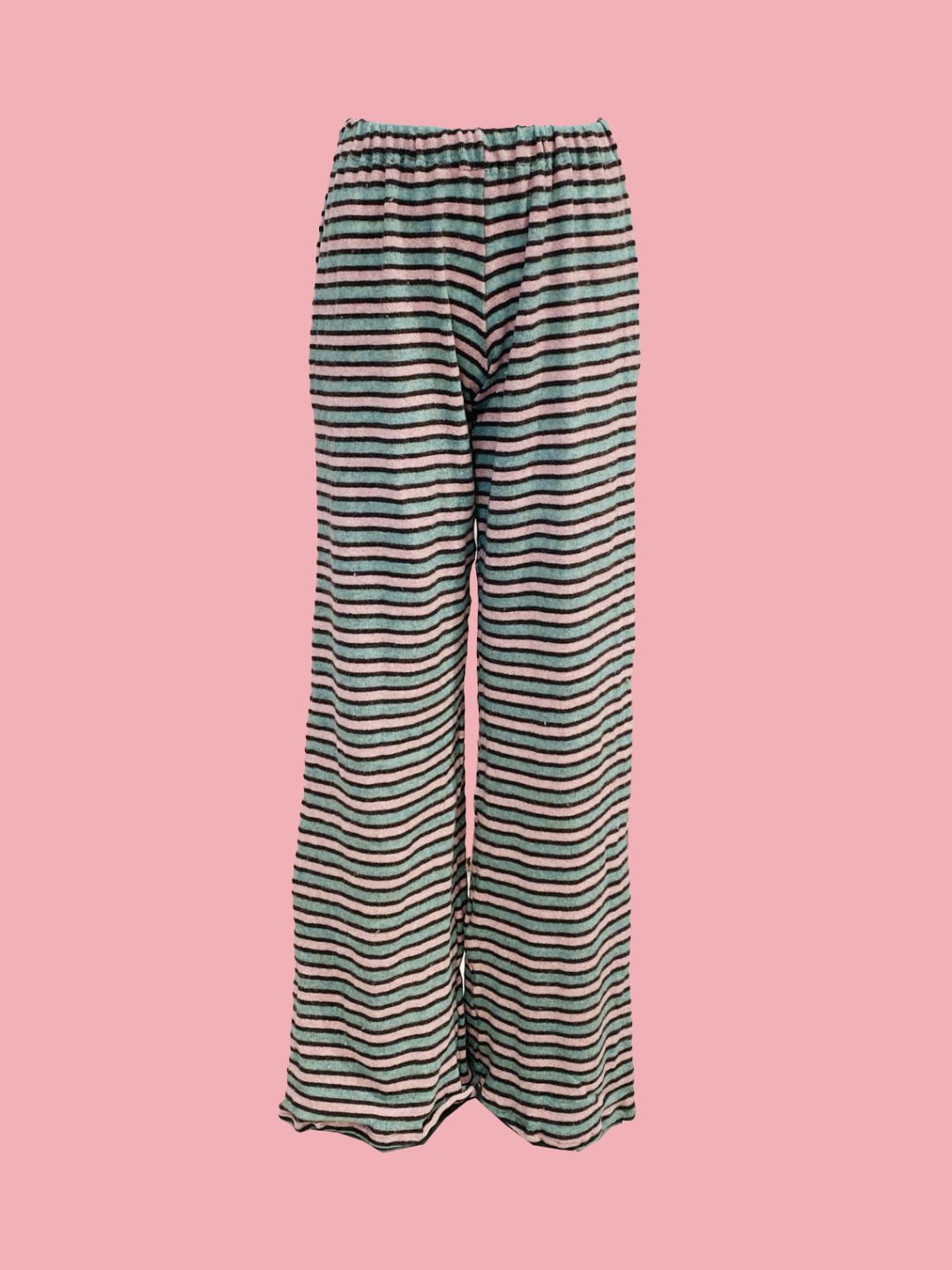 Pantalone Palazzo Righe Menta e Rosa Ribes of LOVE