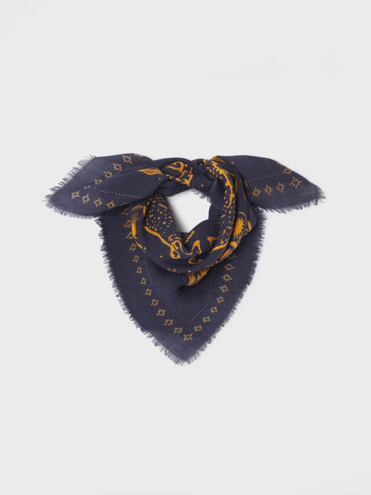 Piccolo Foulard Lana Sasha Blu Marino