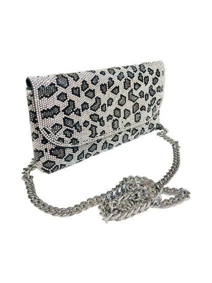 Pochette Strass Argento Leopardata 0601
