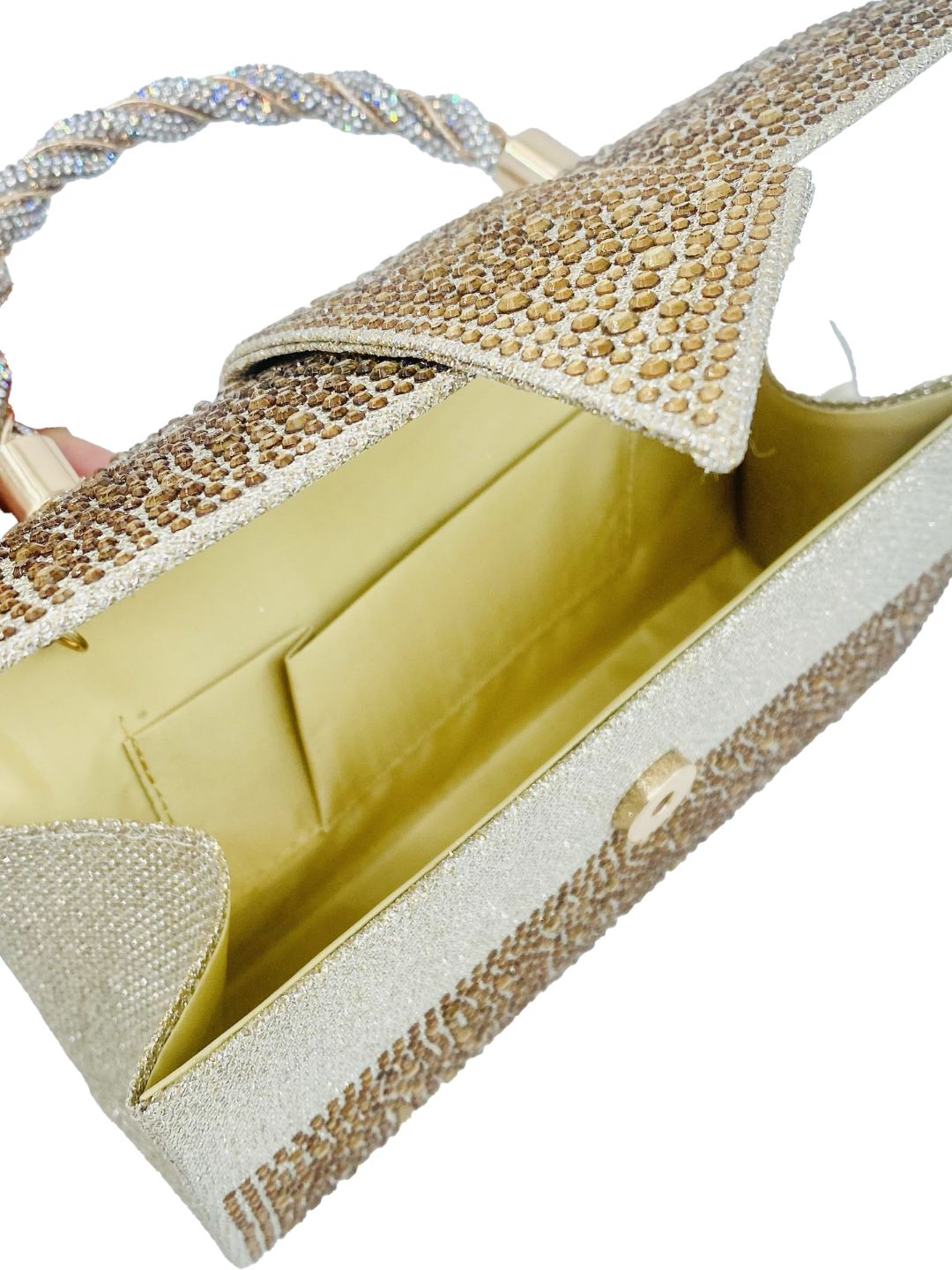 Pochette a Mano Strass Oro Bronzato 2578