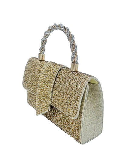 Pochette a Mano Strass Oro Bronzato 2578