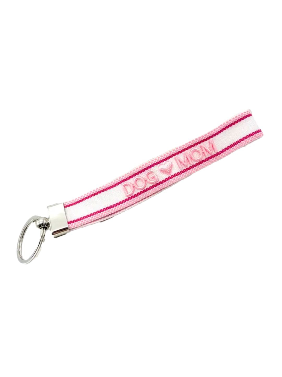 Portachiavi "DOG MOM" Panna e Rosa