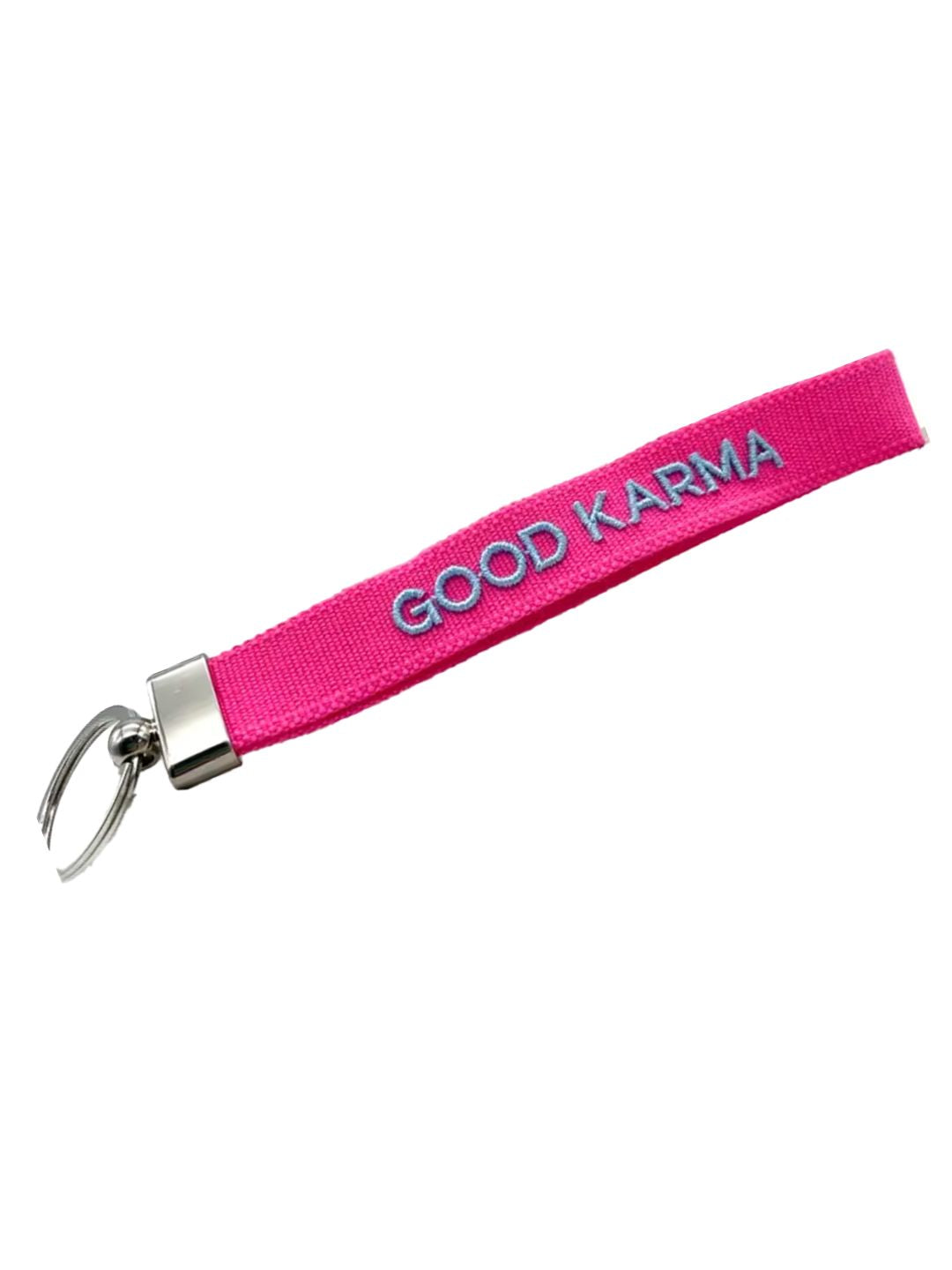 Portachiavi "GOOD KARMA" Fucsia e Azzurro