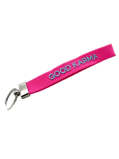 Portachiavi "GOOD KARMA" Fucsia e Azzurro