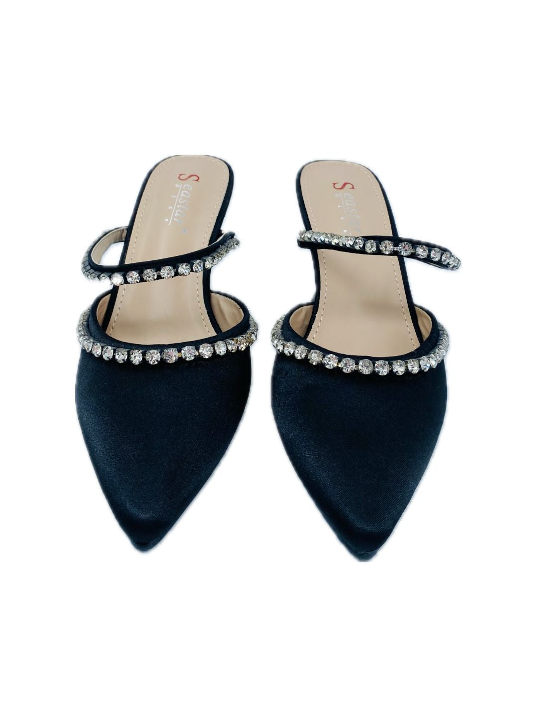 SABOT RASO CON STRASS NERO 089