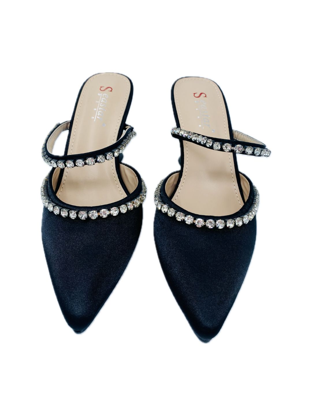 SABOT RASO CON STRASS NERO 089