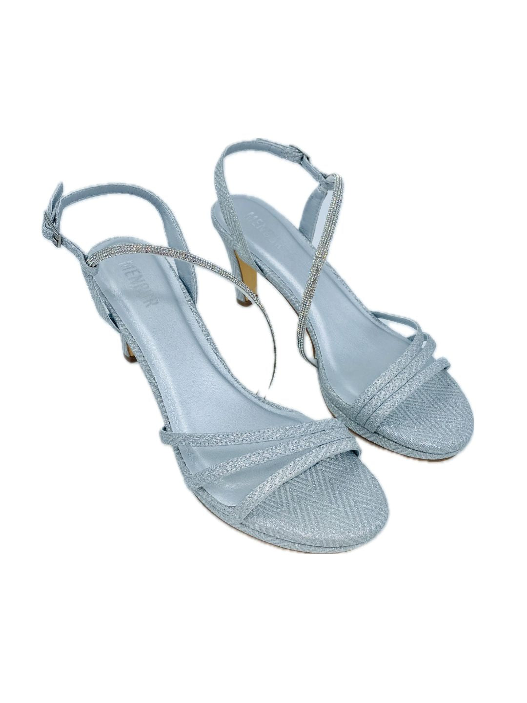 SILVER GLITTER AND RHINESTONE SANDAL 25679