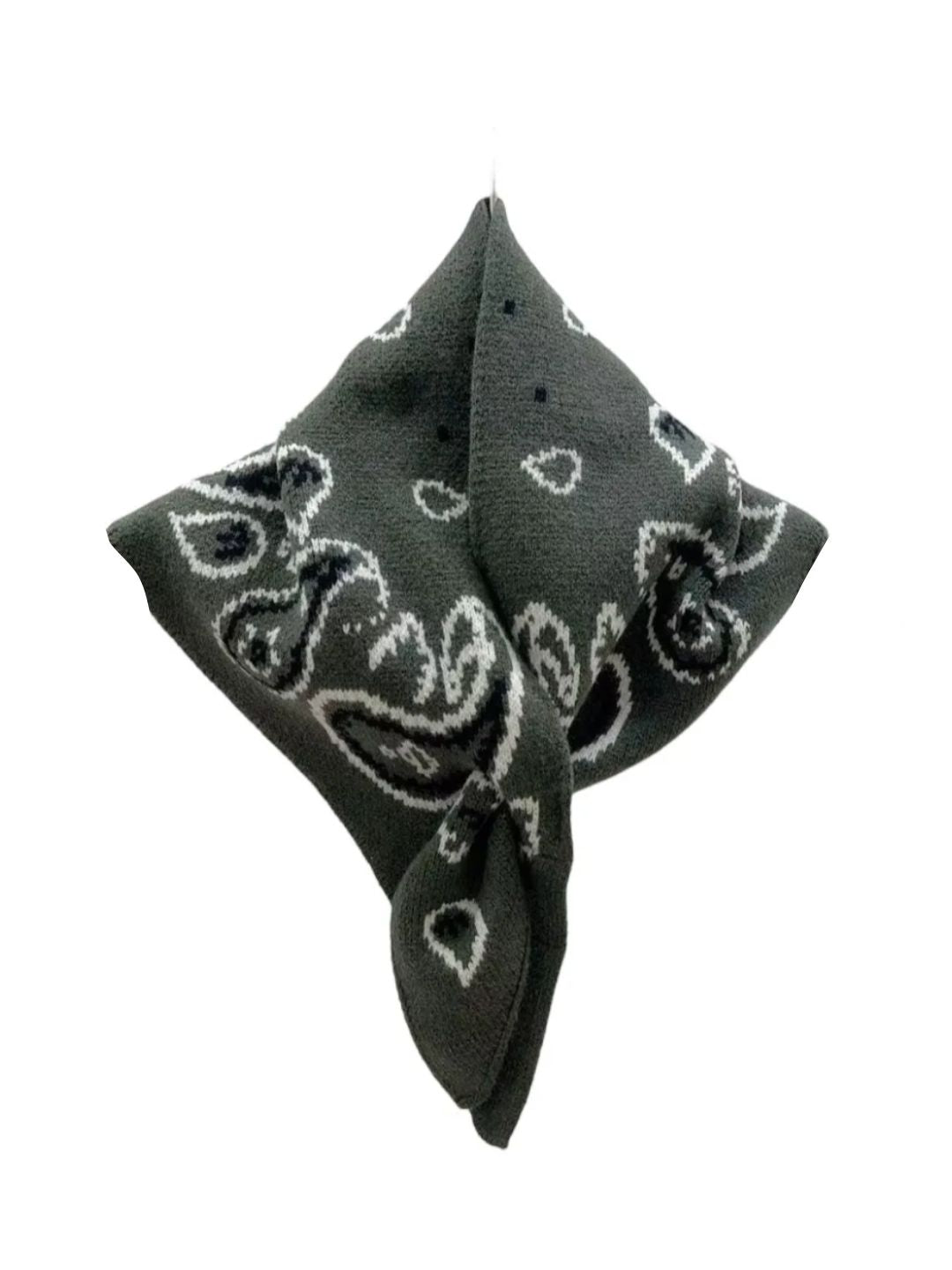 Black Bandana Cardigan with Fringes