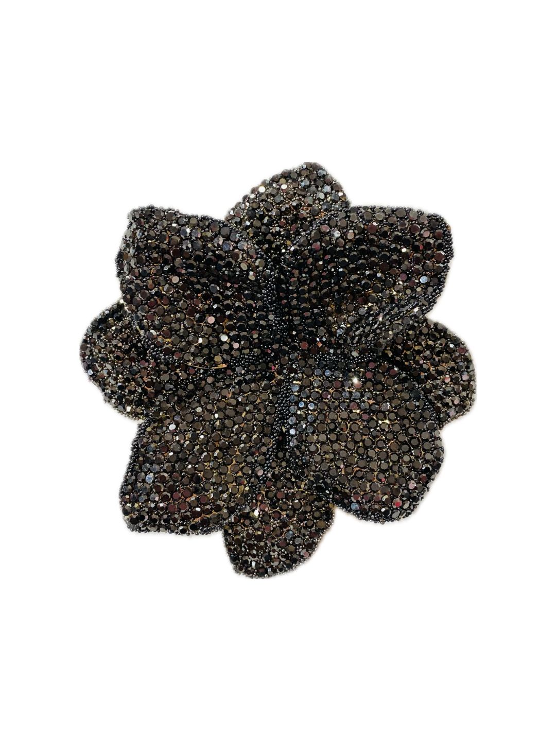 SPILLA FIORE STRASS GRIGIO SCURO 51224H