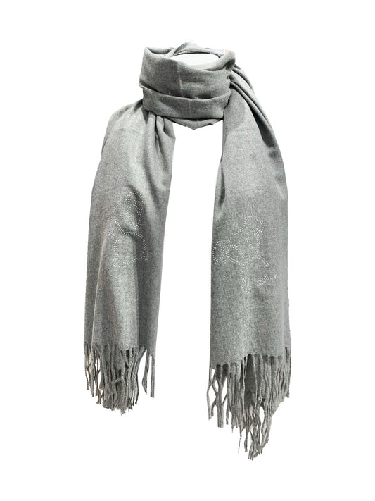 Sciarpa Orsetto Strass Grigia