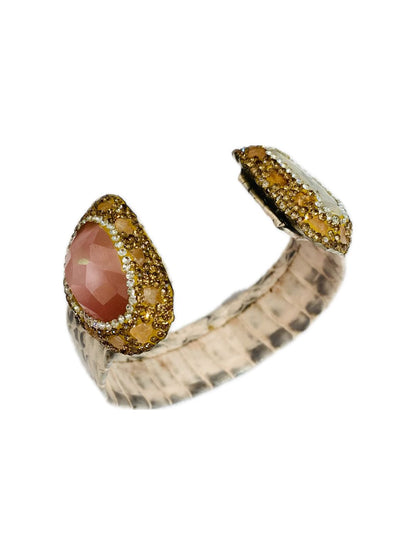 Set Bijoux Pitone ROSA chiaro+pietra quarzo rosa/perla di fiume