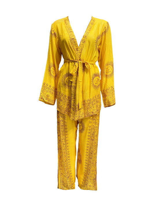 OM collection kimono and trousers set 