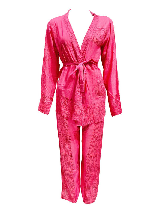 Set kimono e pantalone OM collection Fucsia