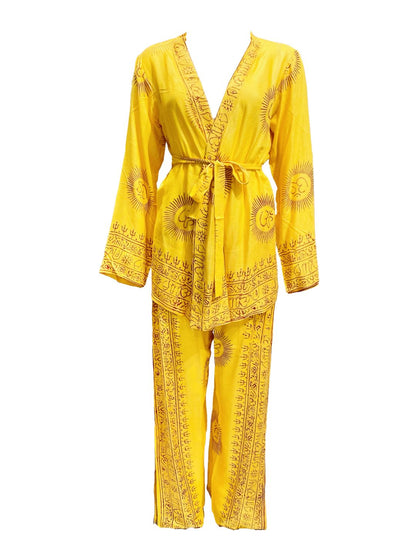 OM collection kimono and trousers set 