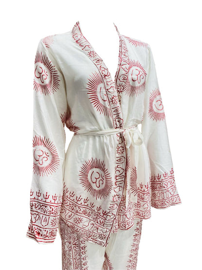 OM collection kimono and trousers set 