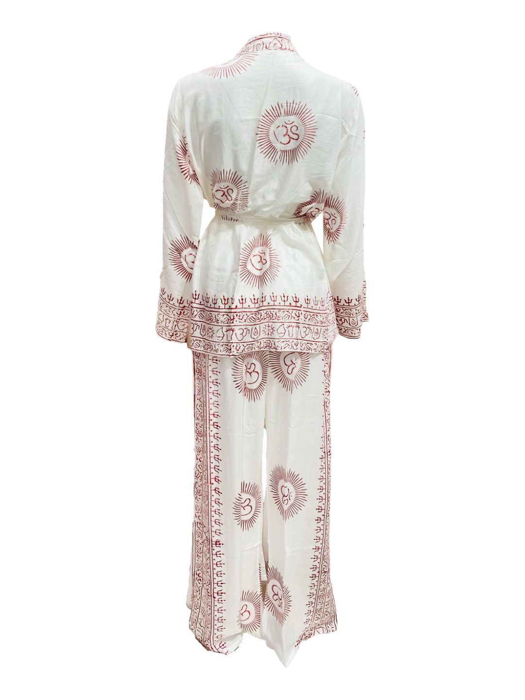 Set kimono e pantalone OM collection Bianco