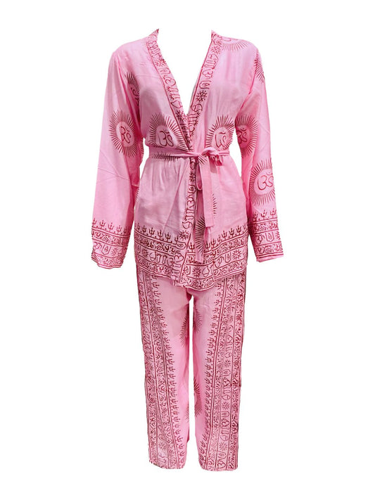 Set kimono e pantalone OM collection Rosa