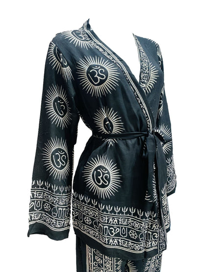 Set kimono e pantalone OM collection Nero
