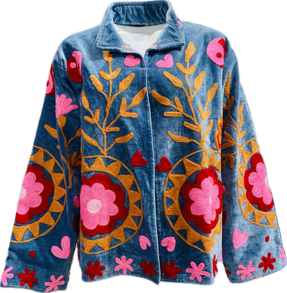 Giacca Suzani Ricamata a Mano carta da zucchero