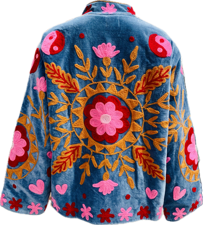 Giacca Suzani Ricamata a Mano carta da zucchero