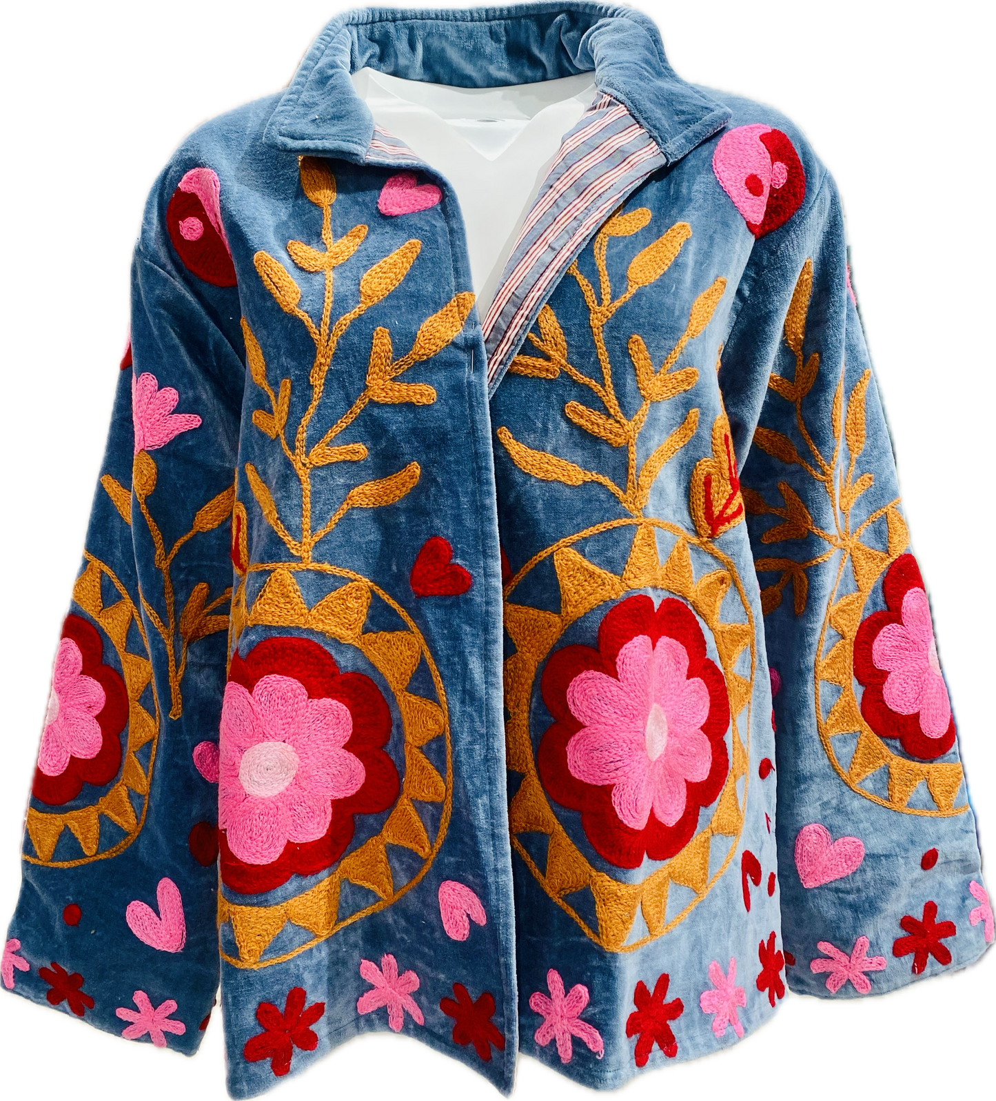 Giacca Suzani Ricamata a Mano carta da zucchero