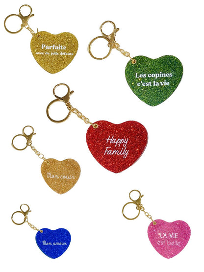 Specchietto Cuore Glitterato Portachiavi