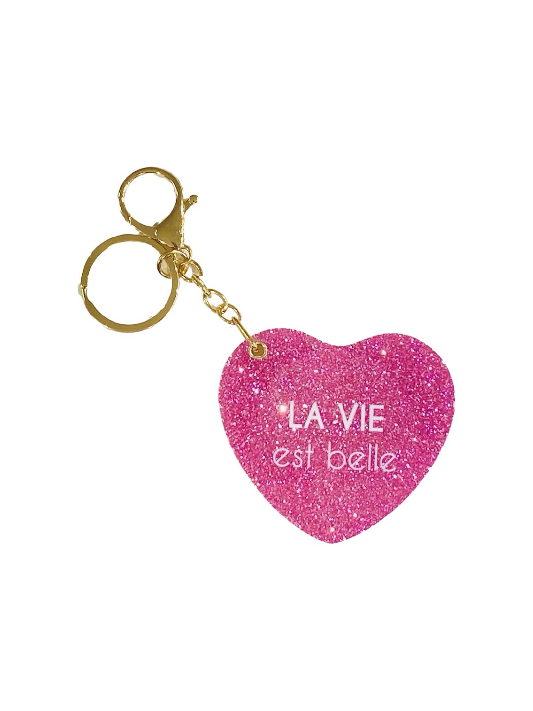 Specchietto Cuore Glitterato Portachiavi