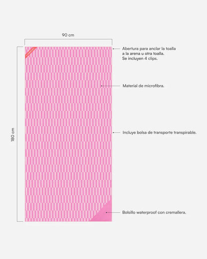Asciugamano in microfibra Rosa - MIELE