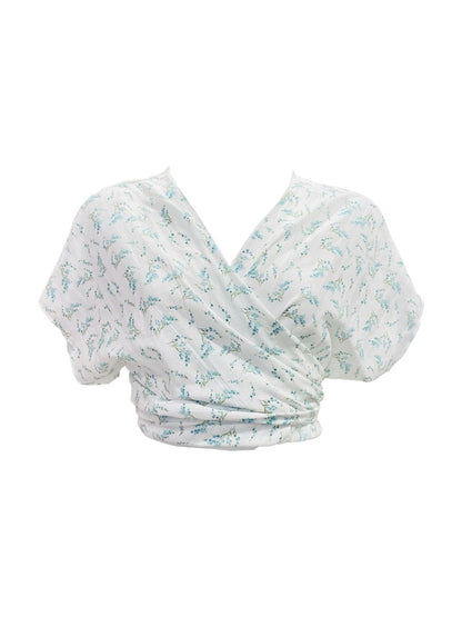 TOP INCROCIATO Fantasia Paisley verde Ribes of LOVE