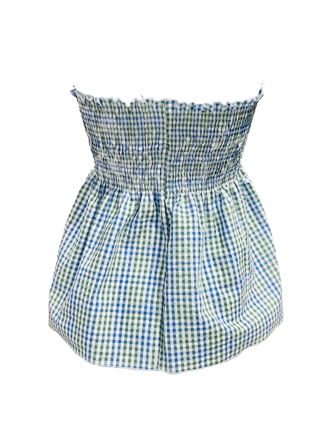 TOP Vichy Punto Smock Galetta Bicolore Verde e Azzurro Ribes of LOVE