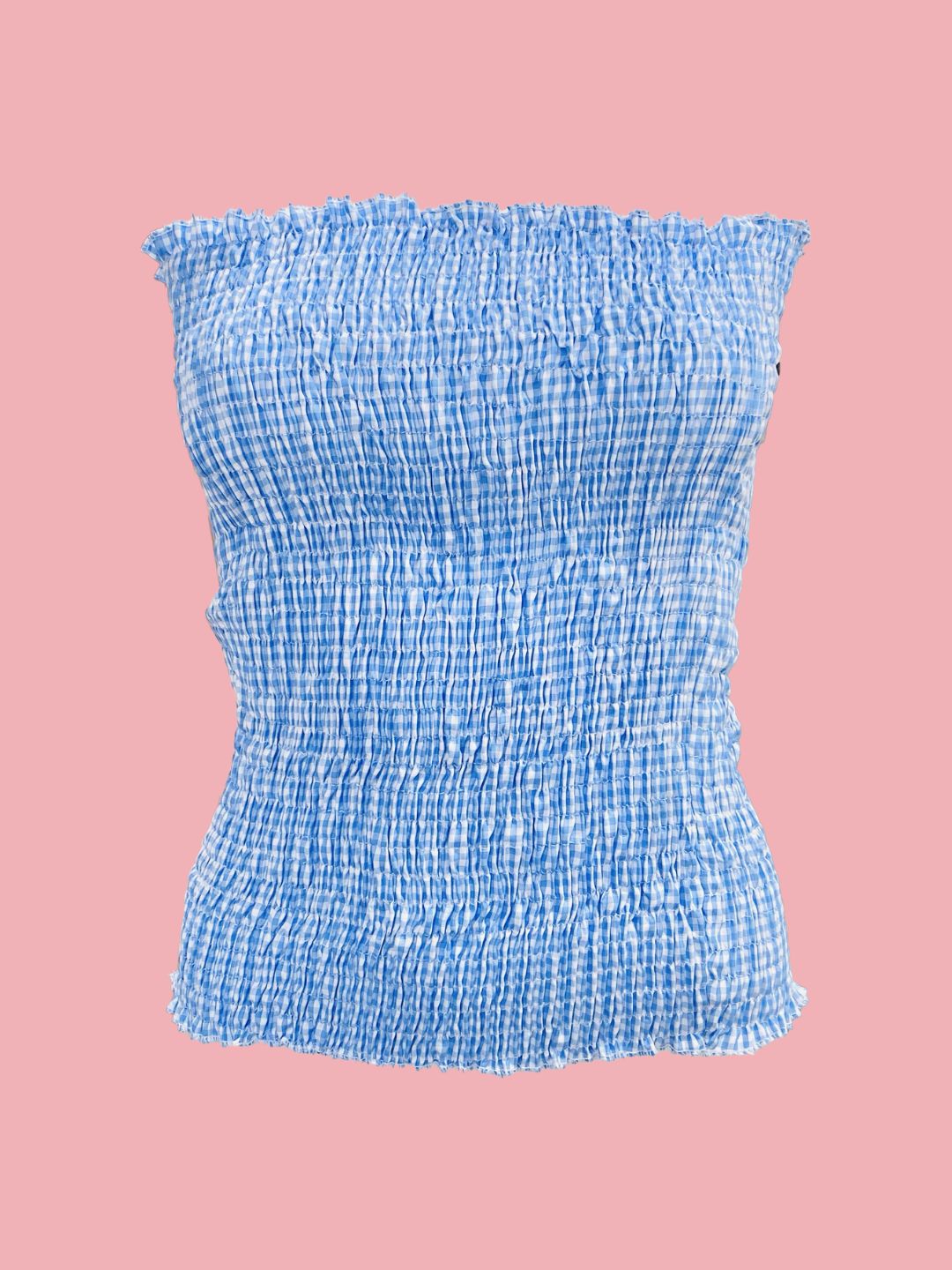 TOP punto smock Vichy Azzurro Ribes of LOVE