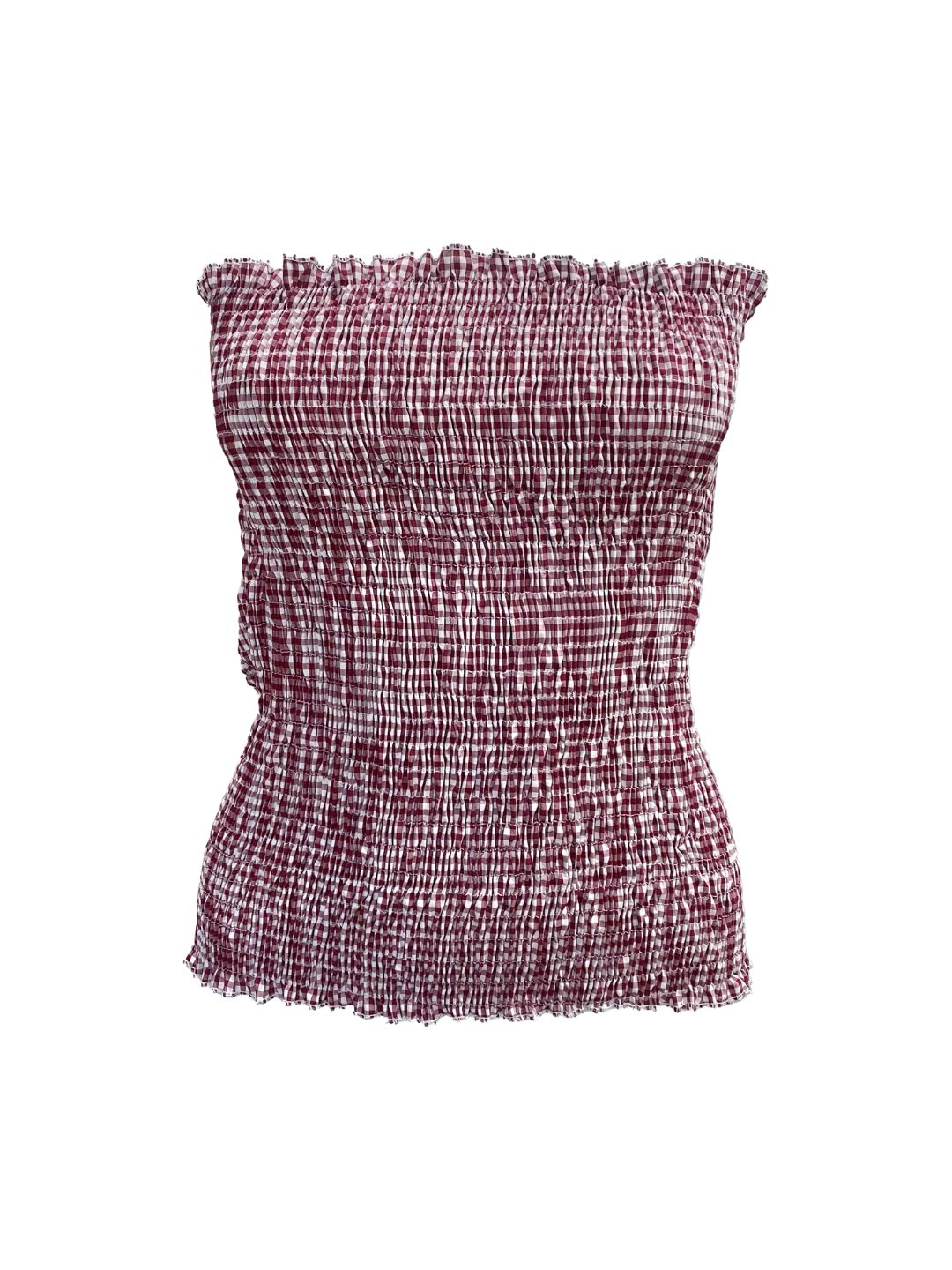 TOP punto smock Vichy Bordeaux Ribes of LOVE