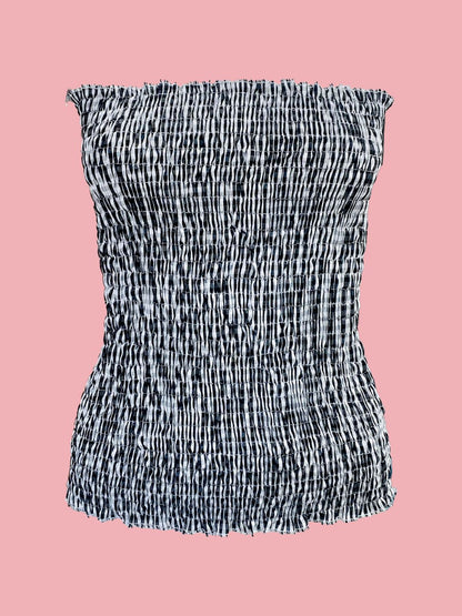 TOP punto smock Vichy Nero Ribes of LOVE