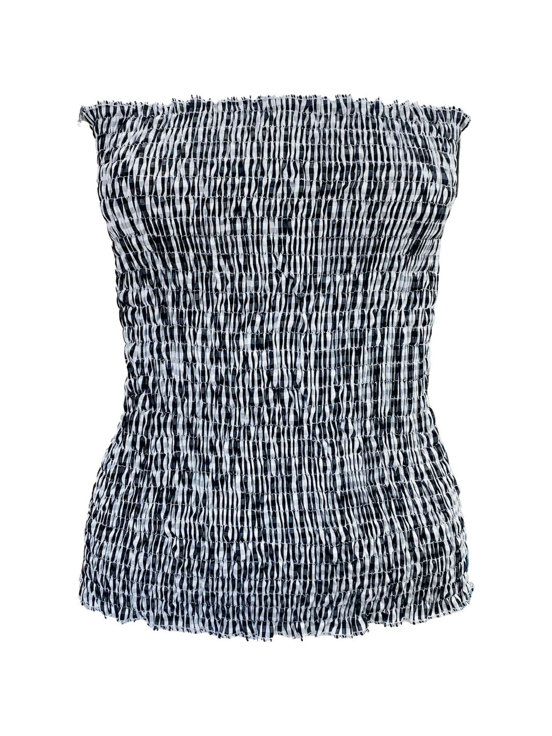 TOP punto smock Vichy Nero Ribes of LOVE
