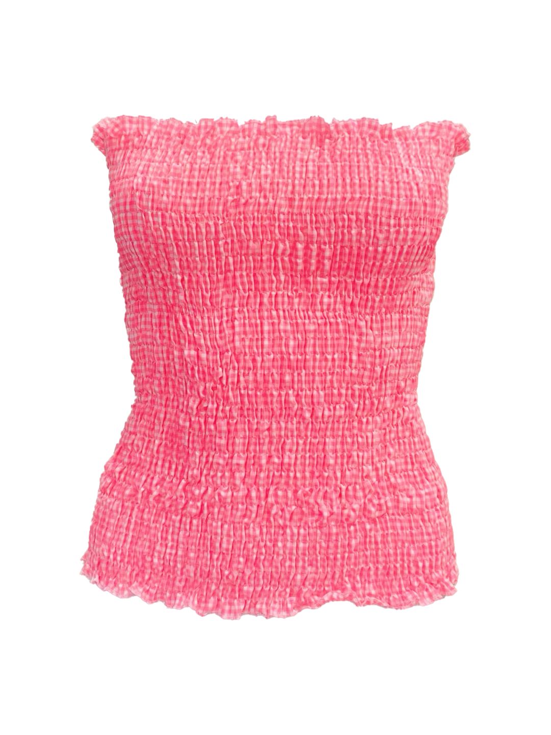 TOP punto smock Vichy Rosa Fluo Ribes of LOVE