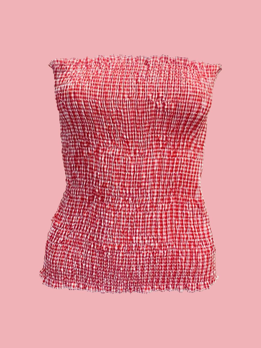 TOP punto smock Vichy Rosso Ribes of LOVE