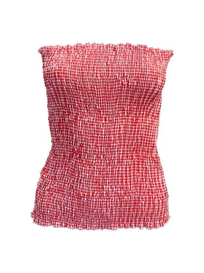TOP punto smock Vichy Rosso Ribes of LOVE
