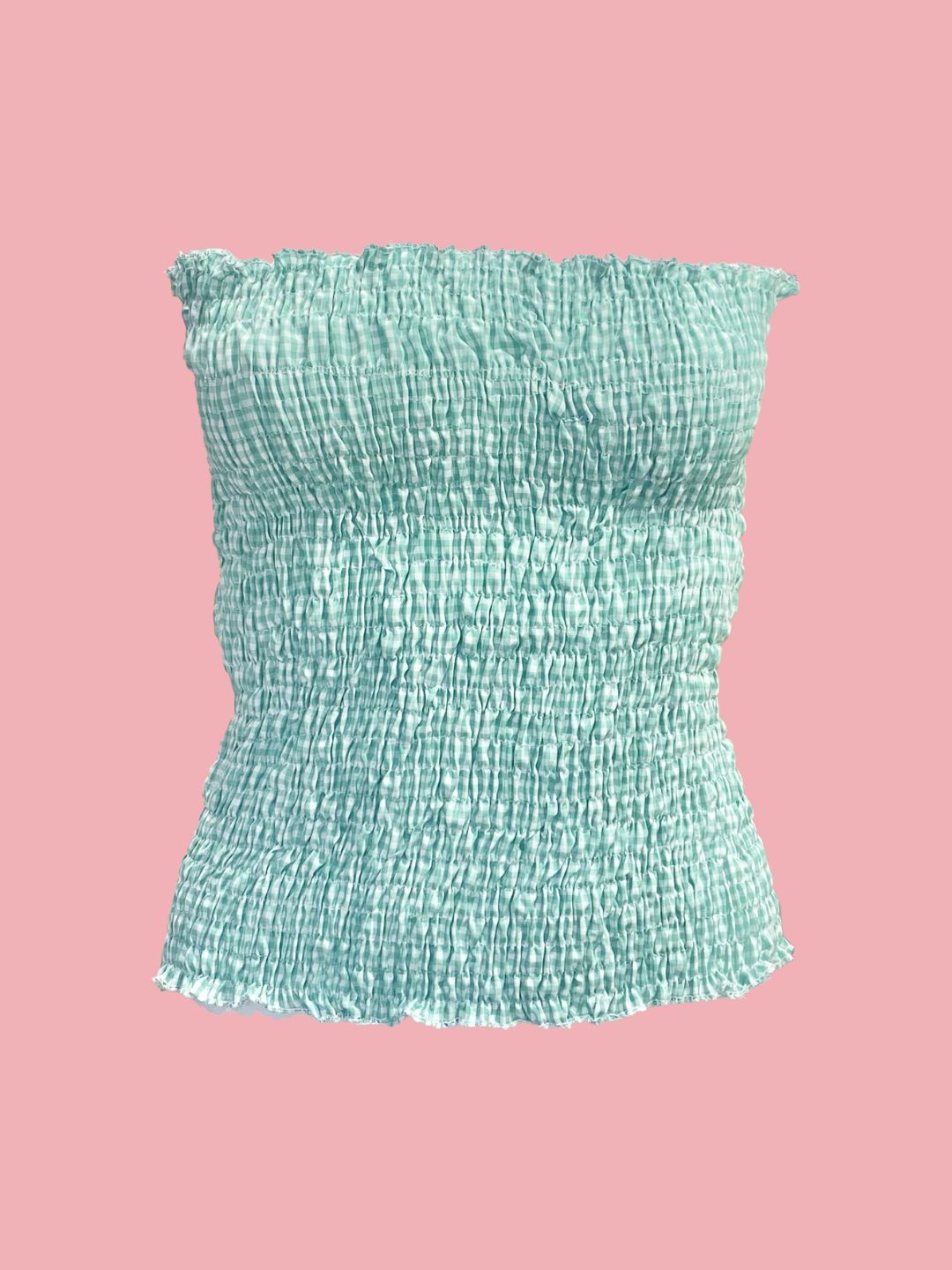 TOP punto smock Vichy Verde Ribes of LOVE