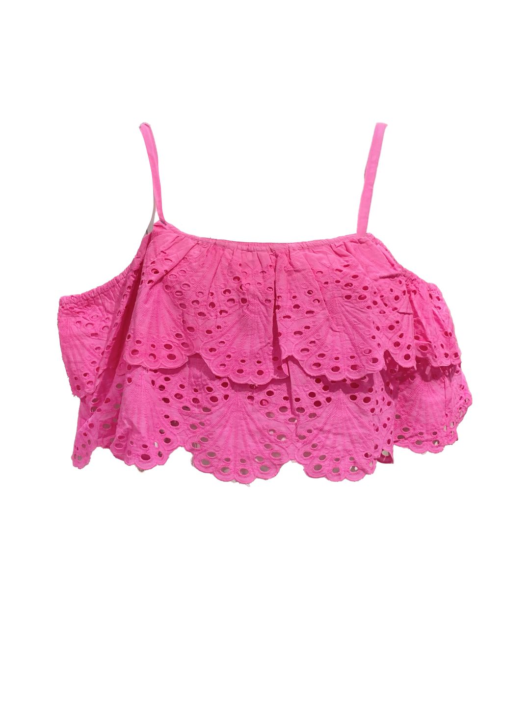 Top in Pizzo Sangallo Fucsia